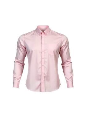 Bobby’s Fashions Button Down Dress Shirt Mens Pink LS Custom Tailored Hong Kong